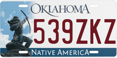 OK license plate 539ZKZ