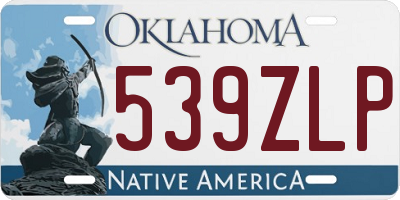 OK license plate 539ZLP