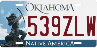 OK license plate 539ZLW