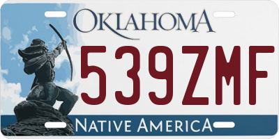 OK license plate 539ZMF