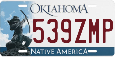 OK license plate 539ZMP