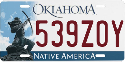 OK license plate 539ZOY