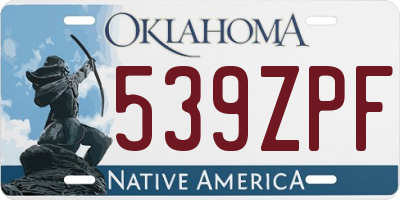 OK license plate 539ZPF