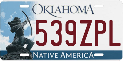 OK license plate 539ZPL