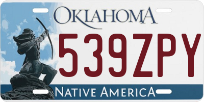 OK license plate 539ZPY