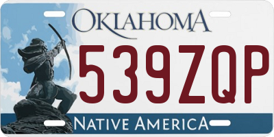 OK license plate 539ZQP