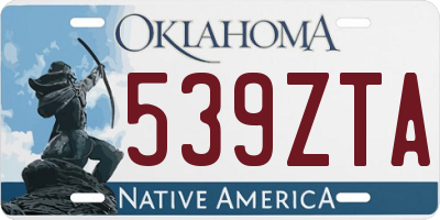 OK license plate 539ZTA