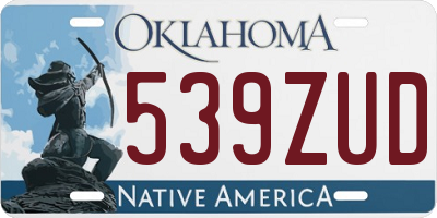 OK license plate 539ZUD