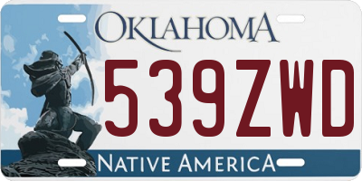 OK license plate 539ZWD