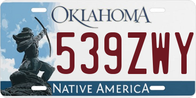 OK license plate 539ZWY