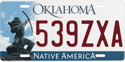 OK license plate 539ZXA