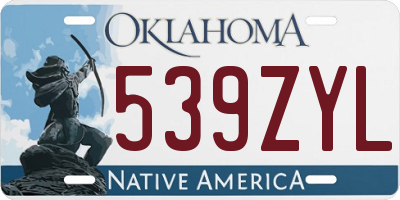 OK license plate 539ZYL