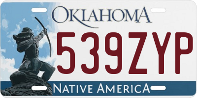 OK license plate 539ZYP