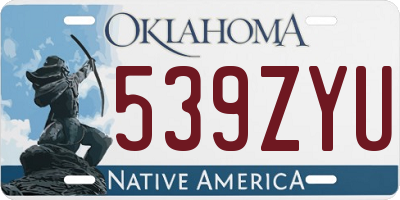 OK license plate 539ZYU