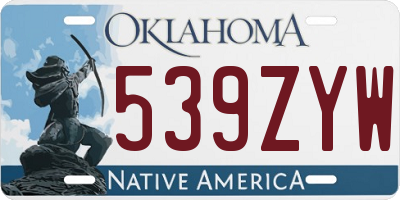 OK license plate 539ZYW