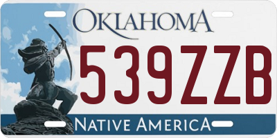 OK license plate 539ZZB