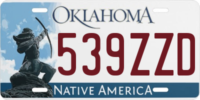 OK license plate 539ZZD