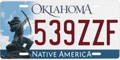 OK license plate 539ZZF