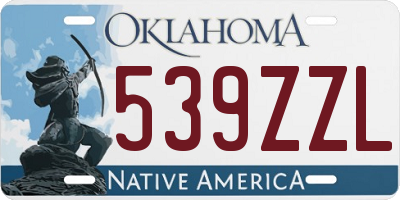 OK license plate 539ZZL