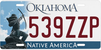 OK license plate 539ZZP