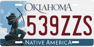 OK license plate 539ZZS