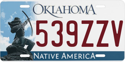 OK license plate 539ZZV