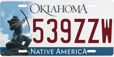 OK license plate 539ZZW