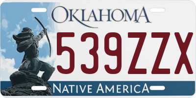 OK license plate 539ZZX