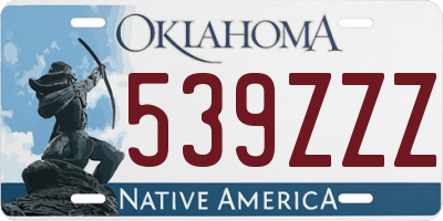 OK license plate 539ZZZ