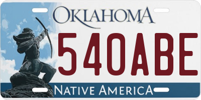 OK license plate 540ABE