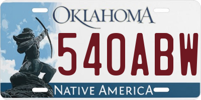 OK license plate 540ABW