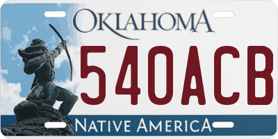 OK license plate 540ACB