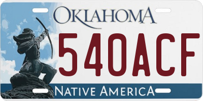 OK license plate 540ACF