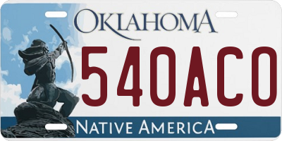 OK license plate 540ACO