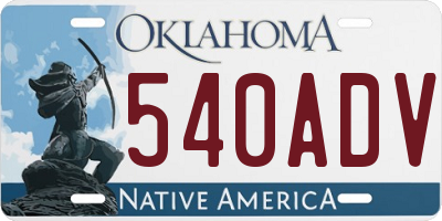 OK license plate 540ADV
