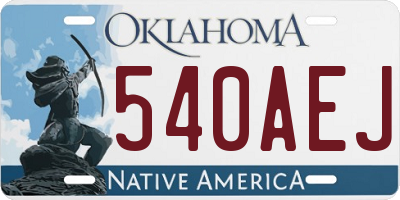 OK license plate 540AEJ