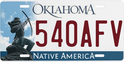 OK license plate 540AFV