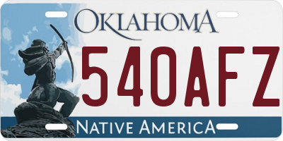 OK license plate 540AFZ