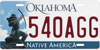 OK license plate 540AGG