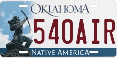 OK license plate 540AIR