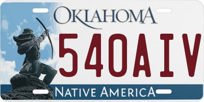 OK license plate 540AIV