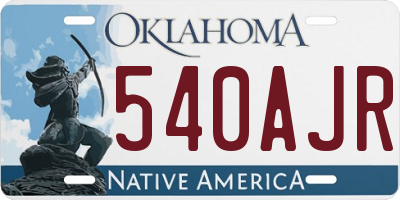 OK license plate 540AJR