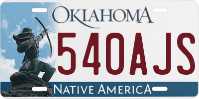 OK license plate 540AJS