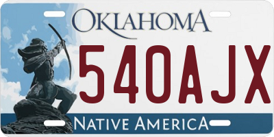 OK license plate 540AJX