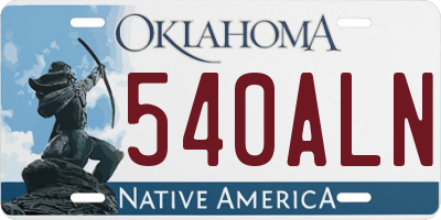 OK license plate 540ALN
