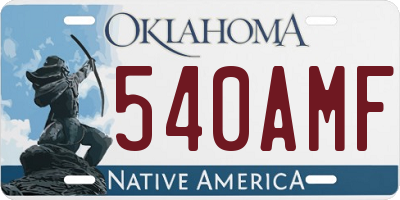 OK license plate 540AMF