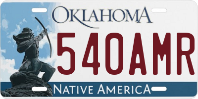 OK license plate 540AMR