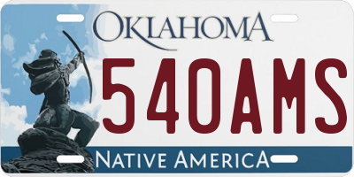 OK license plate 540AMS