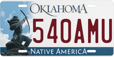 OK license plate 540AMU