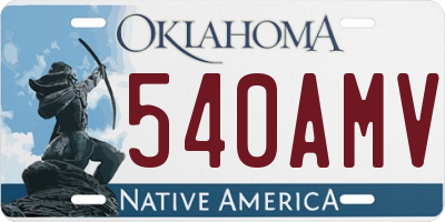 OK license plate 540AMV